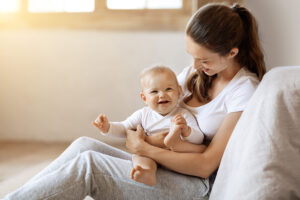 woman with baby
